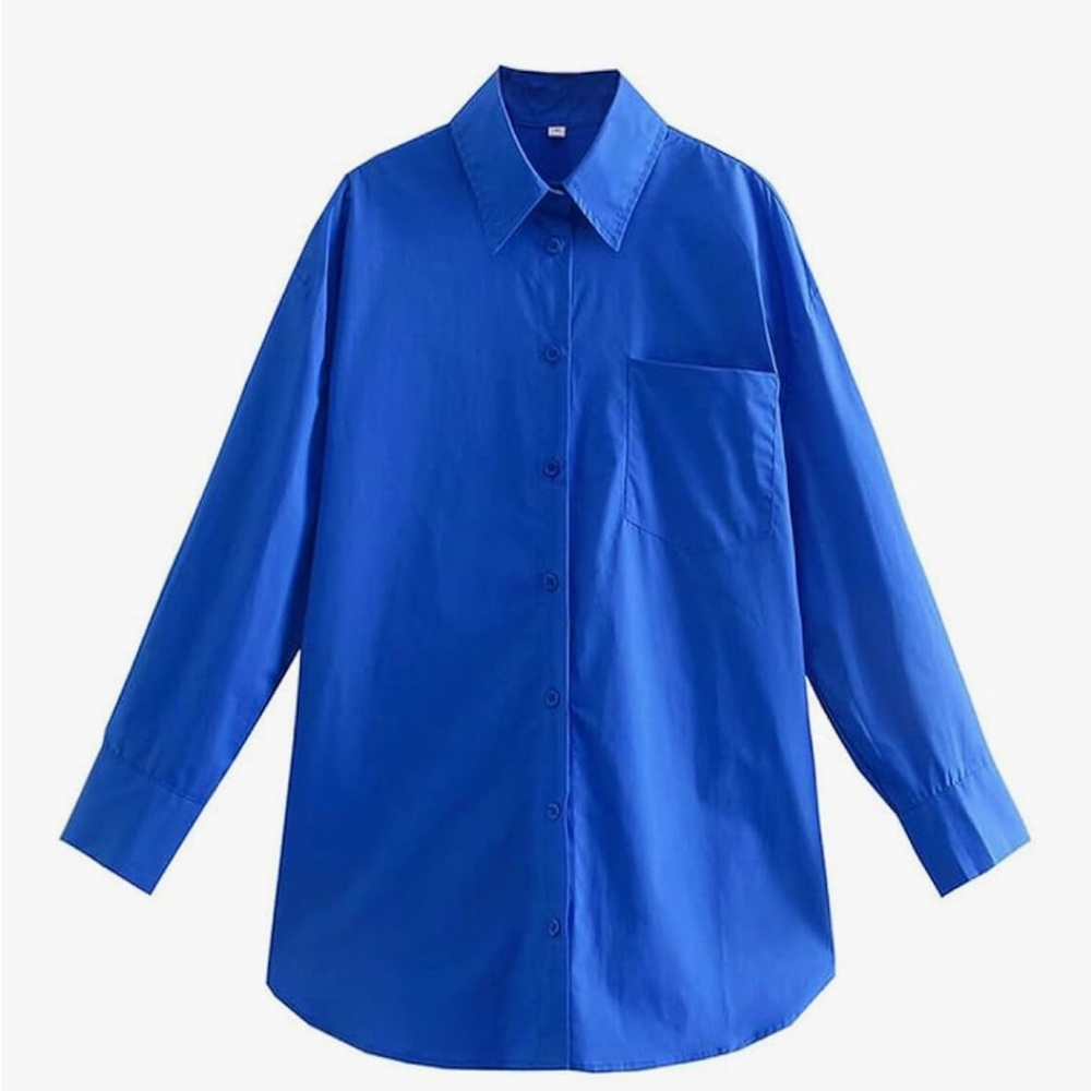 Oversized Blue Button Down Shirt